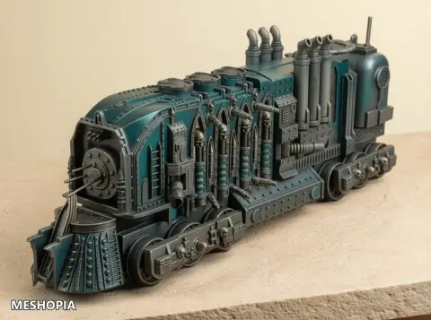 Vista de Heresy Labs Sci-Fi Train Collection with Wagons — Multipart STL Kit