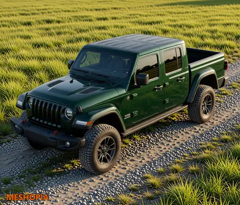 Vista de Jeep Gladiator Rubicon JT 2020 — Vehicle Model