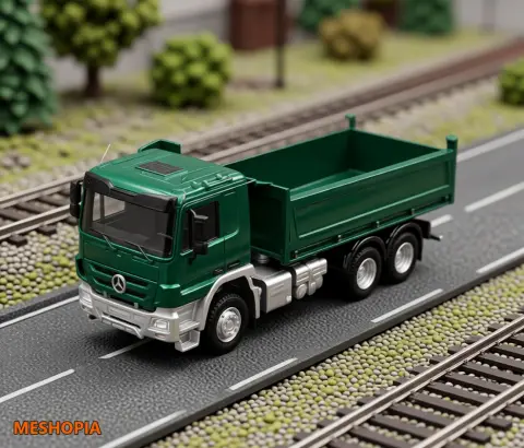 Vista de Mercedes-Benz Actros Tipper 3-axle 2011 — Native Vehicle Model