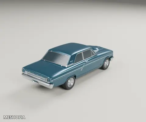 Vista de Ford Fairlane Thunderbolt 1964 — Detailed 3D Vehicle Model