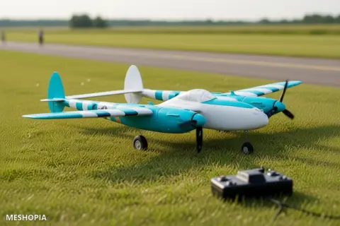 Vista de P-38 Lightning — 3D Printable RC Aircraft