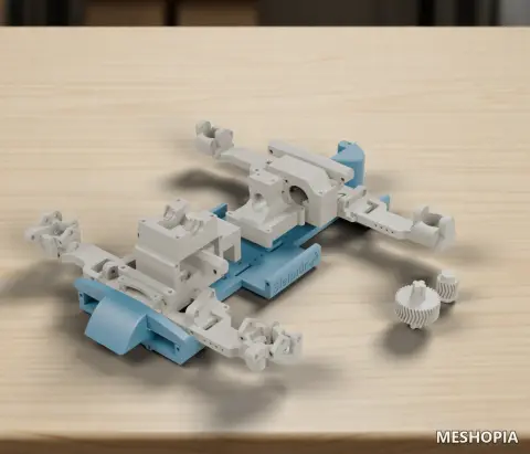 Vista de Sleipnir RC Chassis Suspension and Drivetrain Geometry - Thirty-Eight STL Files