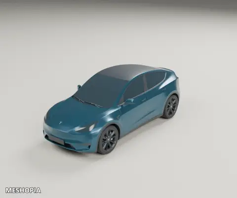 Vista de Tesla Model Y 2021 — Detailed 3D Vehicle Model