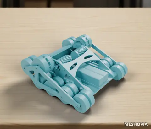 Vista de RC Tracked Platform Parts and Assembled Reference - Twelve STL Files