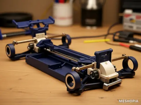 Vista de Four-Wheel-Drive RC Chassis and Suspension Geometry - Twenty-Six STL Parts