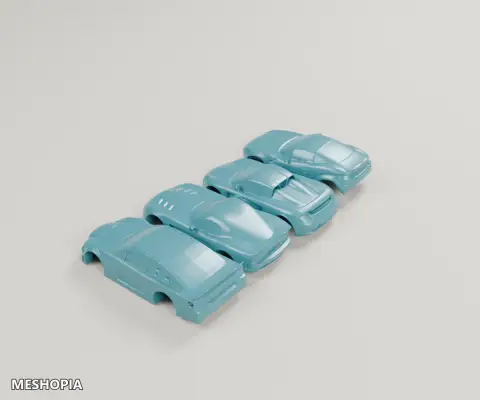Vista de AFX Slot Car Body Shell Collection — Four-Body STL Set