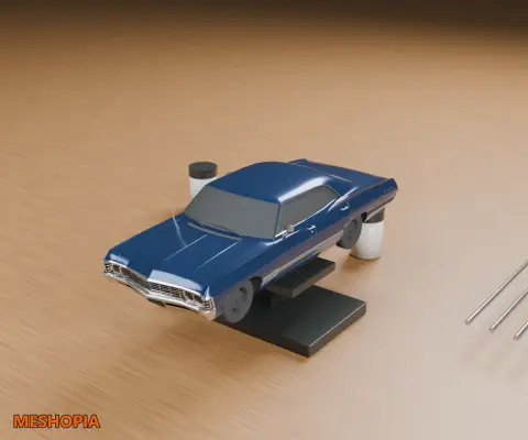 Vista de Chevrolet Impala 1967 — Native Model and Multipart STL Set