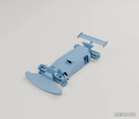 Vista de RC Car Chassis and Body Layout - 1-12 Source Scale - STEP and STL