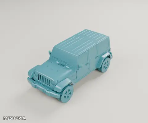 Vista de Jeep Wrangler Unlimited 2008 — Detailed 3D Vehicle Model