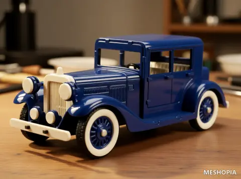 Vista de Flat-Pack Vintage Four-Door Car Kit - Eleven Parts Plates and Clamp Tool STL