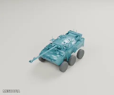Vista de AMX-10RCR — Six-Wheeled Reconnaissance Vehicle 3D Model