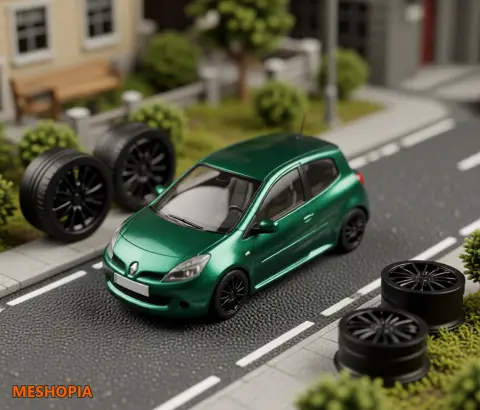 Vista de Renault Clio — Vehicle Body Mesh