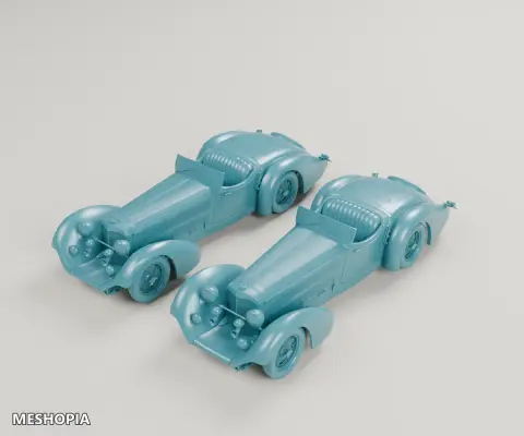 Vista de Mercedes-Benz SS Roadster — Two-Car 3D Scene
