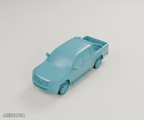 Vista de Volkswagen Amarok Crew Cab 2011 — Detailed 3D Vehicle Model