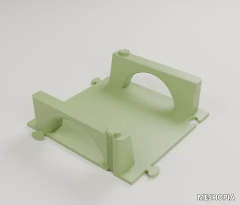 Vista de Flat CP Riser Tile with Arch Supports - STL