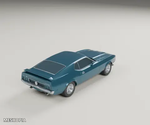 Vista de Ford Mustang Mach 1 1971 — Detailed 3D Vehicle Model