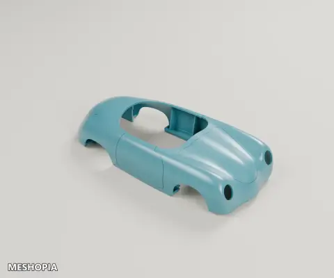 Vista de Porsche 356 Speedster Slot Car Body Shell — STL Model Package
