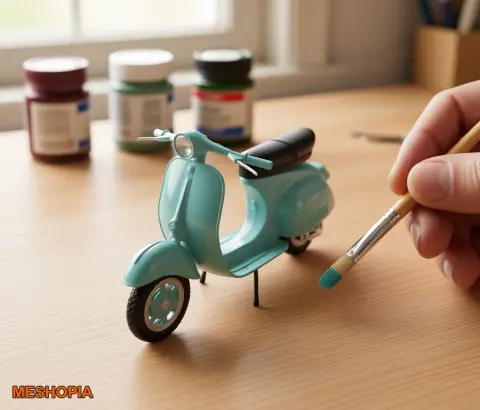 Vista de Retro Vespa Scooter — Native Vehicle Model