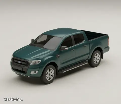 Vista de Ford Ranger Wildtrak Double Cab 2016 — Detailed 3D Vehicle Model