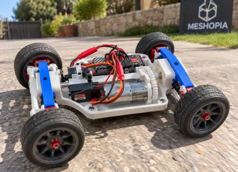 Vista de 3D Printable RC Car Chassis — 160 & 180 mm Wheelbase