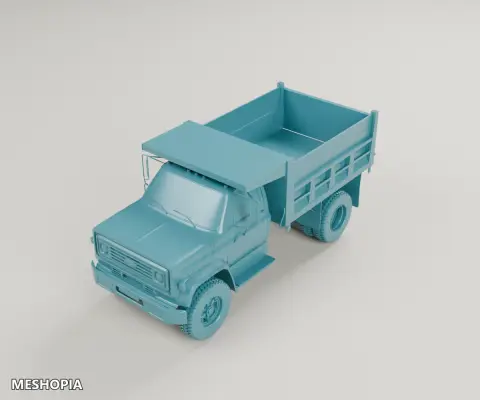 Vista de Chevrolet C70 Dump Truck 1979 — Detailed 3D Vehicle Model