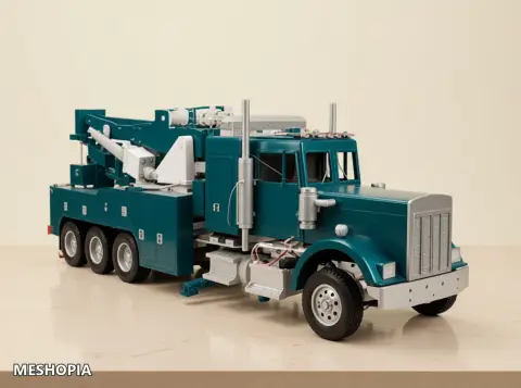 Vista de RC Semi-Truck and Recovery Equipment Assembly Kit — Multipart STL Kit