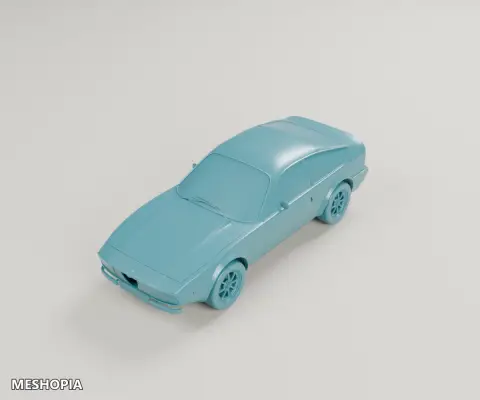 Vista de Alfa Romeo GT 1600 Junior Zagato 1972 — Scale Vehicle Mesh