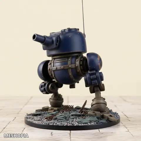 Vista de Chicken Tank — Two-Legged Sci-Fi Walker — STL Assembly Kit