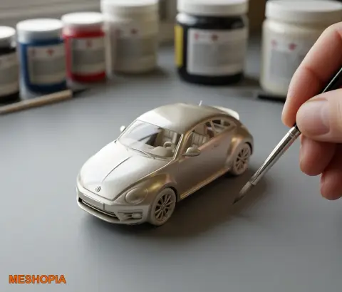 Vista de Volkswagen New Beetle — Native OBJ Vehicle Model