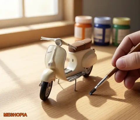 Vista de Vespa 50S — Classic Scooter 3D Model