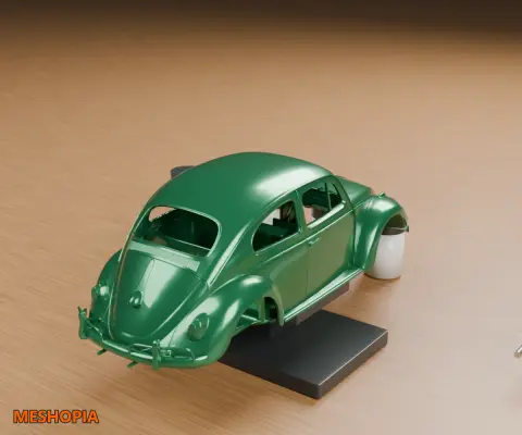 Vista de Volkswagen Beetle 1956 — Body and Interior Meshes