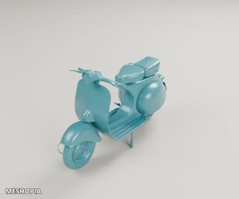 Vista de Vintage Vespa Scooter — Detailed 3D Vehicle Model