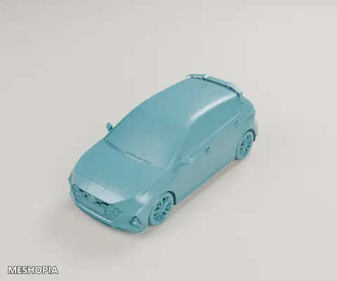 Vista de Hyundai i20 N 2021 — Detailed 3D Vehicle Model