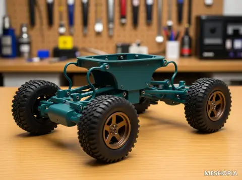 Vista de Mini RC Crawler Mechanical Parts and Tire Alternatives - Thirty-Three STL Files