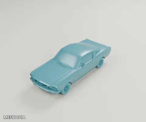 Vista de Ford Mustang Fastback — Detailed 3D Vehicle Model