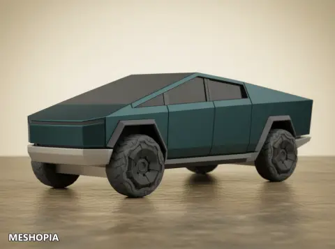 Vista de Tesla Cybertruck — Original Foldable STL Kit