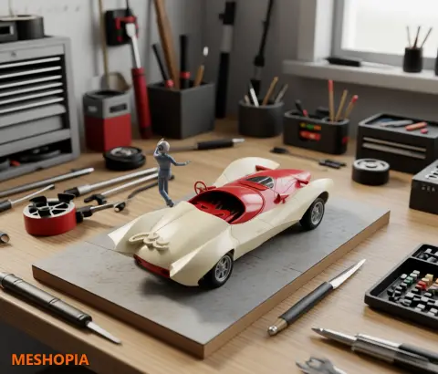 Vista de Speed Racer — Car and Character Diorama Kit