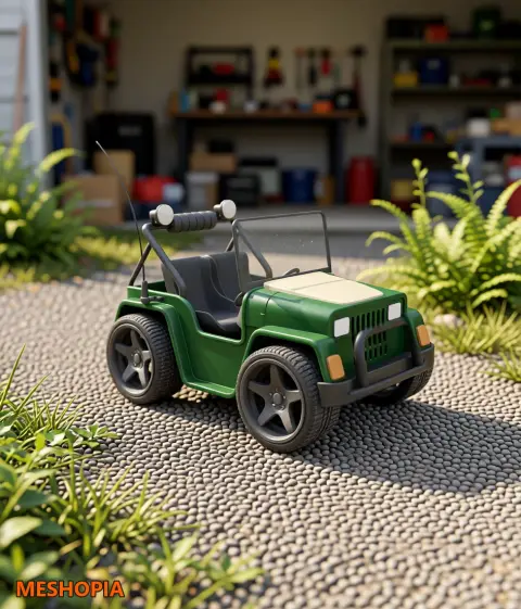 Vista de Jeep-Style Go-Kart — Native C4D Scene