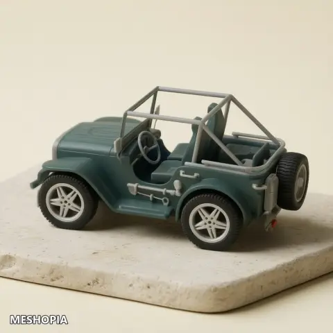Vista de Jeep Playa Open Beach Vehicle — Multipart STL Kit