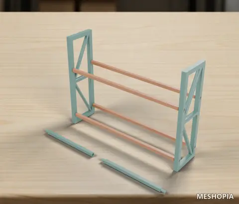 Vista de Two-Level Wheel Storage Rack for 1:10 RC Projects - STL