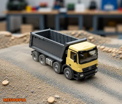 Vista de Mercedes Actros — Dump Truck Model Kit
