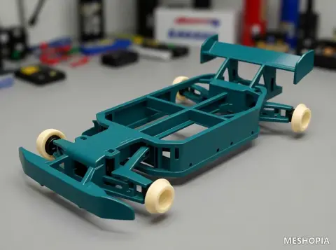 Vista de RC Chassis Suspension and Steering CAD Collection - Thirty-Four STEP Files and 3MF