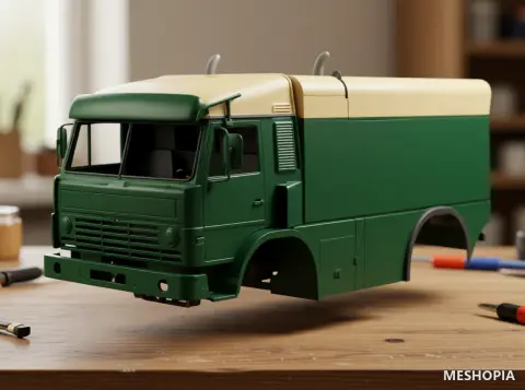 Vista de Kamaz-Style Rally Truck Body and Interior Parts - Original 3MF Project
