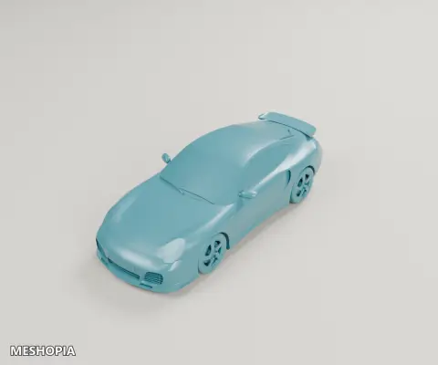 Vista de Porsche 911 Turbo 996 Coupe 2000 — Detailed 3D Vehicle Model