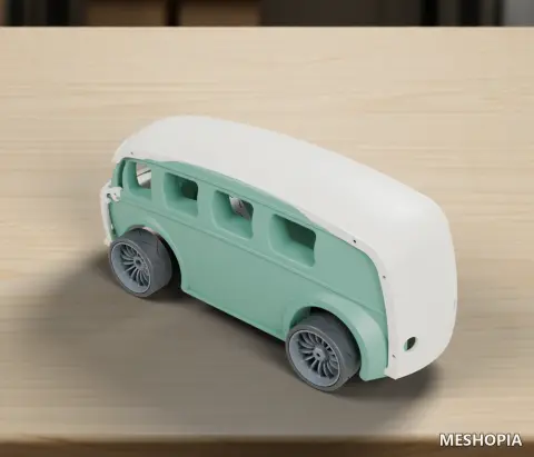 Vista de Cyber Van-Style Microbus Body Chassis and Gear Geometry - Forty-Six STL Files
