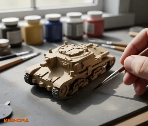 Vista de Semovente and Carro Comando Vehicle Family — STL and Parasolid Model Set
