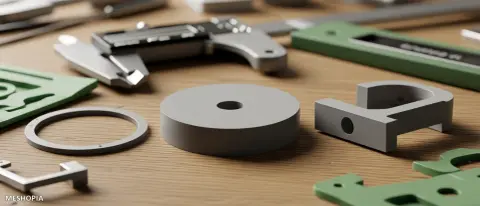 Vista de Circular Ring, Spacer and Hook — Printable Parts Set