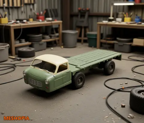 Vista de Mercedes Blue Wonder — Racing Transporter Model Kit