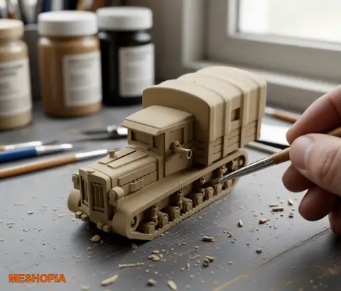 Vista de Komintern, STZ-5 and Voroshilovets Artillery Tractors — STL and Parasolid Model Set