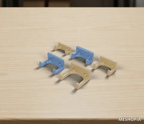 Vista de RC Transmitter Wall Brackets with Two Retaining Arms - Five Size Variants STL and 3MF